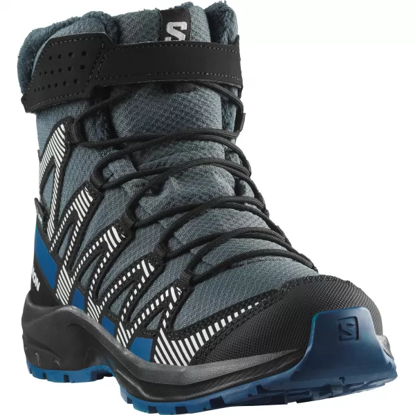  Детски обувки SALOMON XA PRO V8 WINTER WATERPROOF J ТУРБУЛЕНЦИЯ/ЧЕРНО/ТЪМНО СИНЬО 