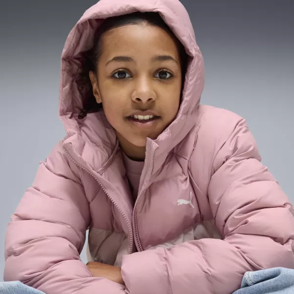  Детско яке PUMA SYNTHETIC HOODED PUFFER JACKET 68840465 УРАВНОВЕСЕНО РОЗОВО 