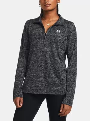 Дамски суичър UNDER ARMOUR TECH 1/2 ZIP- TWIST 1384225-001 ЧЕРЕН