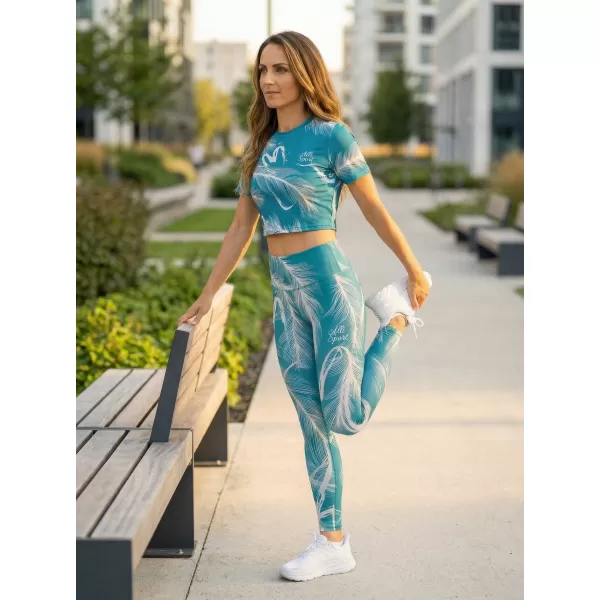  Дамски първокласен съкратен топ ALTISPORT VOJ/ALW001TR07 EMERALD/ŠEDÁ ИЗУМРУДЕНО/СИВО 