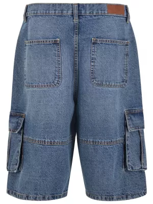 Мъжки шорти URBAN CLASSICS TB7367 СРЕДНО ТЪМНО СИНЬО ИЗМИТО