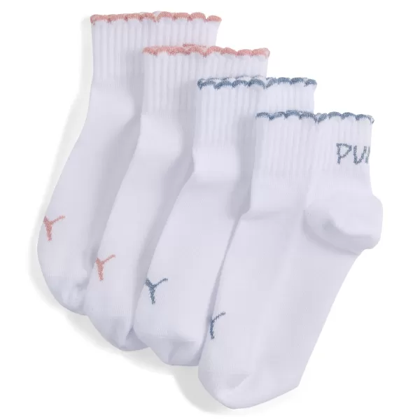 Чорапи PUMA GIRLS SCALLOP EDGE QUAR 94723501 БЯЛО/РОЗОВО 
