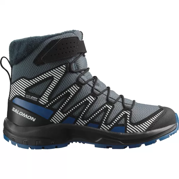  Детски обувки SALOMON XA PRO V8 WINTER WATERPROOF J ТУРБУЛЕНЦИЯ/ЧЕРНО/ТЪМНО СИНЬО 