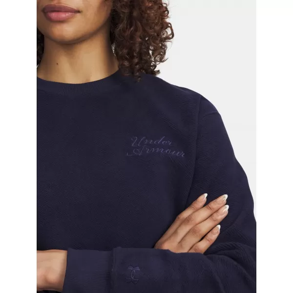  Дамски суичър UNDER ARMOUR ICON TERRY VARSITY CREW СИНЬО 
