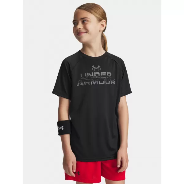  Момчешка тениска UNDER ARMOUR UA TECH SPLIT WORDMARK SS 1383010-003 ЧЕРЕН 