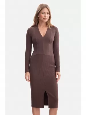 Рокля BEWEAR B307 КАФЯВО