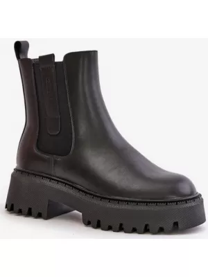 Дамски кожени изолирани обувки BIG STAR OO274A386 BLACK Big Star Shoes