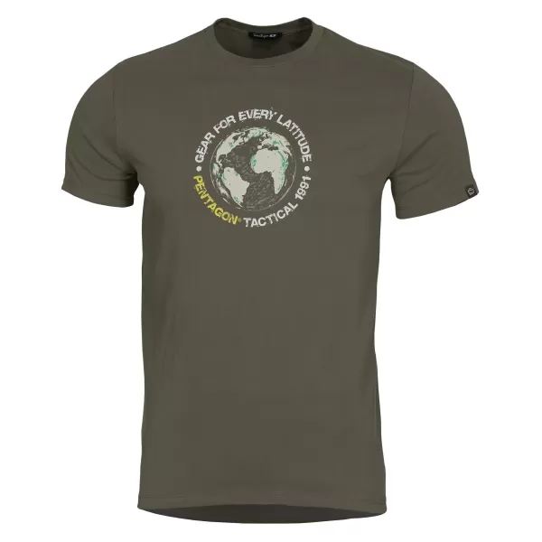  тениска PENTAGON GLOBE T-SHIRT K09055 КАФЯВО СИВО 