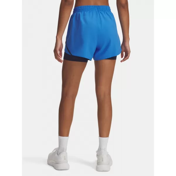  Дамски шорти UNDER ARMOUR UA FLY BY 2-IN-1 SHORTS 1382440-402 СИНЬО 