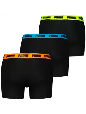 Боксьор PUMA MEN EVERYDAY BOXER 3P 93832706 ЧЕРНО/ВАРОВИ ЦВЕТОВЕ НА ЛОГОТО