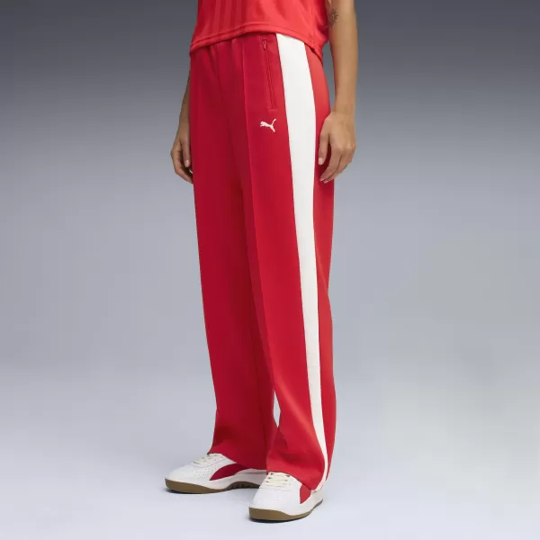  Дамски спортен панталон PUMA T7 ALWAYS ON STRAIGHT TRACK PANTS OP 62979711 ЗА ВСИЧКИ ВРЕМЕНА ЧЕРВЕНО 