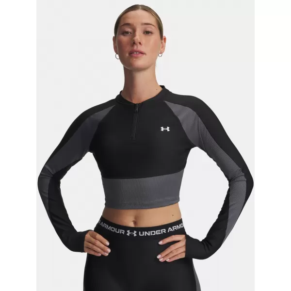  Дамска тениска UNDER ARMOUR UA HG RIB 1/4 ZIP 6003981-004 ЧЕРЕН 