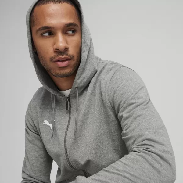  Яке PUMA TEAMGOAL CASUALS HOODED JACK 658595_33 СРЕДНО СИВО ХЕДЪР/БЯЛО 