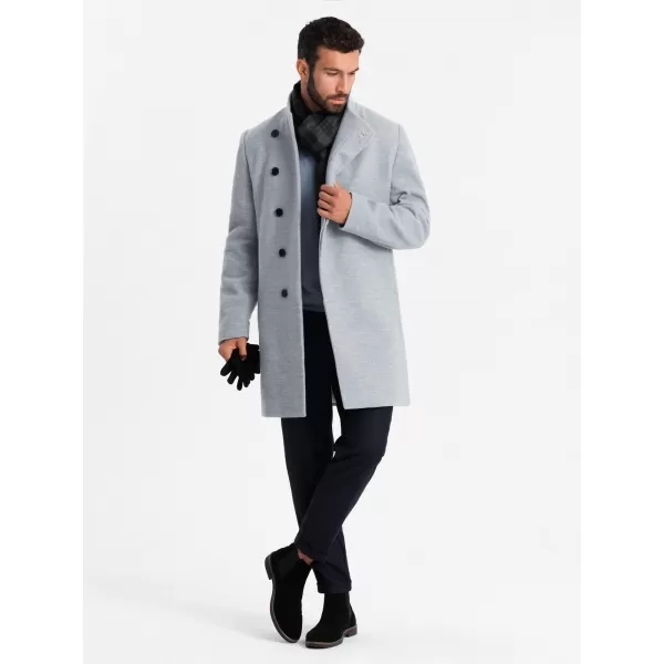  Мъжко палто OMBRE OM-COWC-0141 СИВ МЕЛАНЖ 