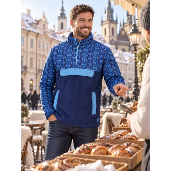  Мъжки поларен суичър ALTISPORT GARM СИНЬО 