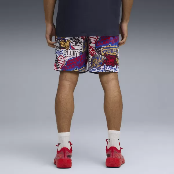  Къси панталони PUMA HOOPERHOTLINE AOP 7" SHORTS 63283701 ЗА ВСИЧКИ ВРЕМЕНА ЧЕРВЕНО/AOP 