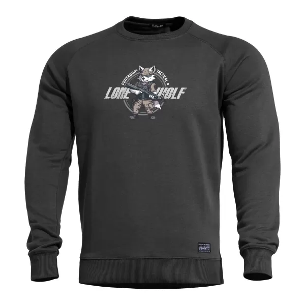  Суичър PENTAGON HAWK SWEATER LONE WOLF K09019 ЧЕРЕН 