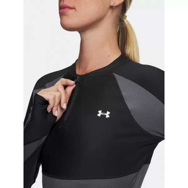  Дамска тениска UNDER ARMOUR UA HG RIB 1/4 ZIP 6003981-004 ЧЕРЕН 