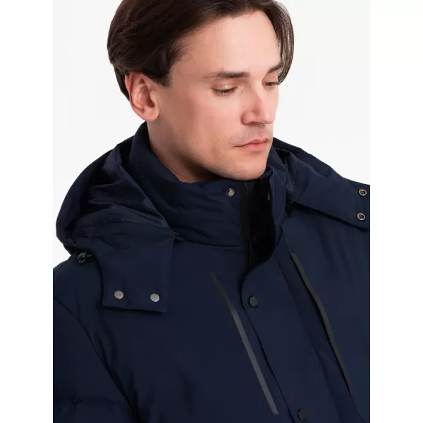  Мъжко зимно яке OMBRE OM-JAHP-0306 ТЪМНО СИНЬО 