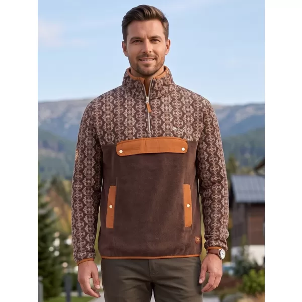  Мъжки поларен суичър ALTISPORT GARM КАФЯВО 
