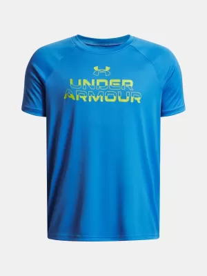 Момчешка тениска UNDER ARMOUR UA TECH SPLIT WORDMARK SS 1383010-402 СИНЬО
