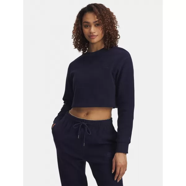  Дамски суичър UNDER ARMOUR ICON TERRY VARSITY CREW СИНЬО 