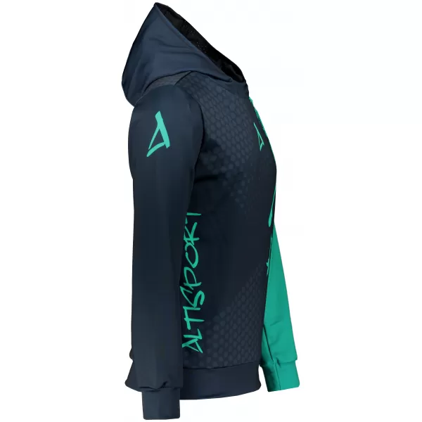  Мъжки първокласен функционален суичър ALTISPORT VOJ/ALM112MI01 ЧЕРНО-ТЮРКОАЗЕНО 