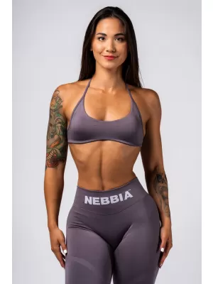 Безшевен повдигащ се спортен сутиен FLOW SEAMLESS 495 ТЪМНО СИВ Nebbia