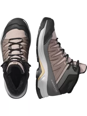 Дамски обувки SALOMON X-ADVENTURE COLDRUSH WATERPROOF W ETHEREA/IRON/МАХАГОНОВА РОЗА