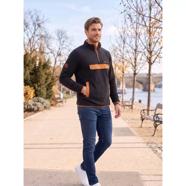  Мъжки поларен суичър ALTISPORT GARM ЧЕРНО/КАФЯВО 