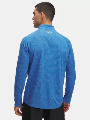 Мъжка тениска UNDER ARMOUR UA TECH TEXTURED 1/2 ZIP 1382797-402 СИНЬО