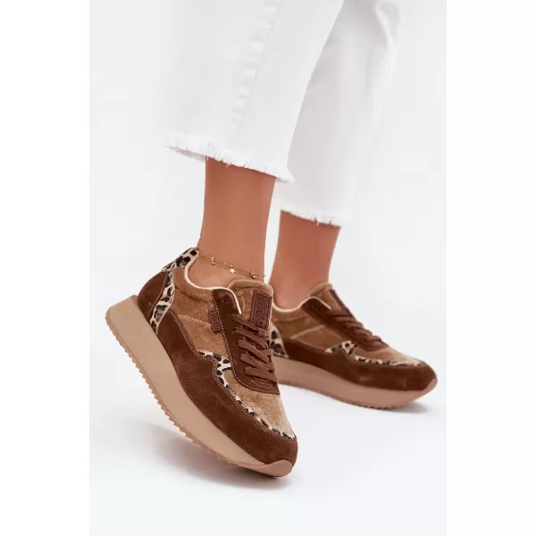  Дамски маратонки BIG STAR OO274A313 BROWN/BEIGE Big Star Shoes 