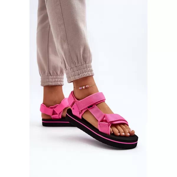  Дамски сандали LEE COOPER LCW-23-34-2613 ЧЕРНО/ФУКСИЯ 