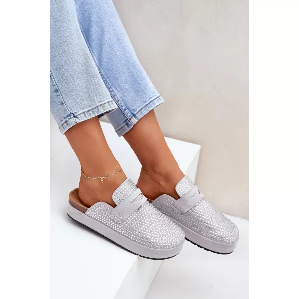  Дамски чехли BOTO DEORANI 35467 СРЕБРО 