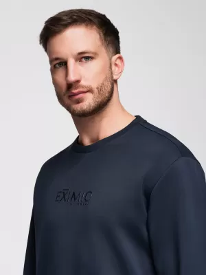 Мъжки суичър OMBRE OM-SNBC-0199 ТЪМНО СИНЬО