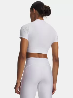 Дамска тениска HEATGEAR CROP MOCK SS 6010006-100 WHITE Under Armour