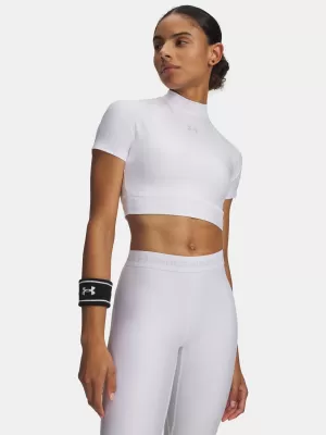 Дамска тениска HEATGEAR CROP MOCK SS 6010006-100 WHITE Under Armour