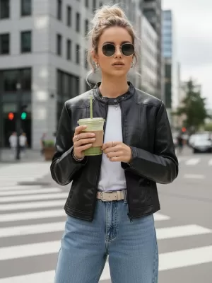 Дамско яке DSTREET TY5568 ЧЕРЕН