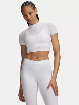 Дамска тениска UNDER ARMOUR HEATGEAR ELITE CROP MCK SS 6014710-100 БЯЛО