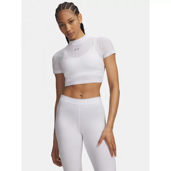  Дамска тениска UNDER ARMOUR HEATGEAR ELITE CROP MCK SS 6014710-100 БЯЛО 