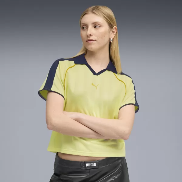  Дамска функционална тениска PUMA T7 RELAXED FOOTBALL JERSEY 632157-35 ЗЛАТНА ЛУНА 