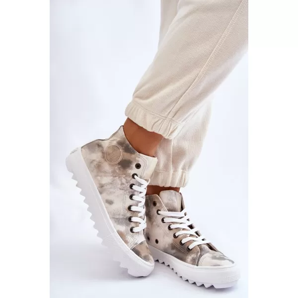  Дамски маратонки BIG STAR LL274047 WHITE/OLIVE Big Star Shoes 