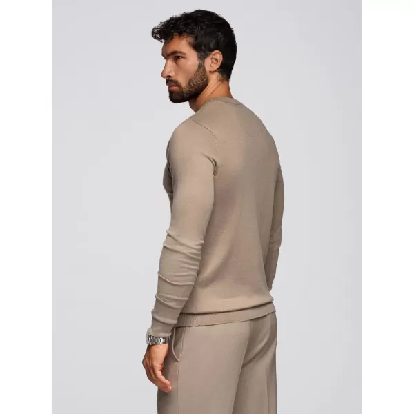  Мъжки пуловер OMBRE OM-SWBS-0106 ТЪМНО БЕЖОВО 