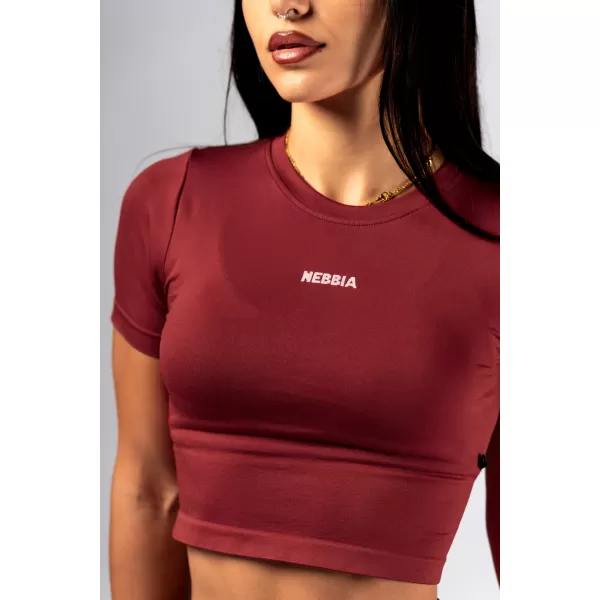  Безшевен кроп топ с къси ръкави POWER 891 RED Nebbia 