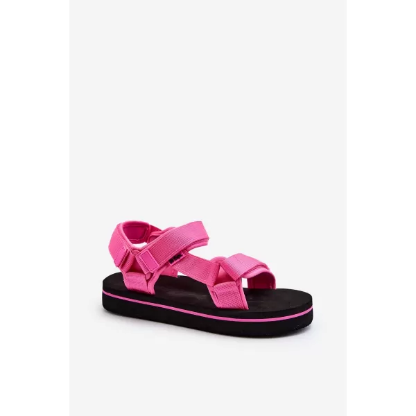  Дамски сандали LEE COOPER LCW-23-34-2613 ЧЕРНО/ФУКСИЯ 