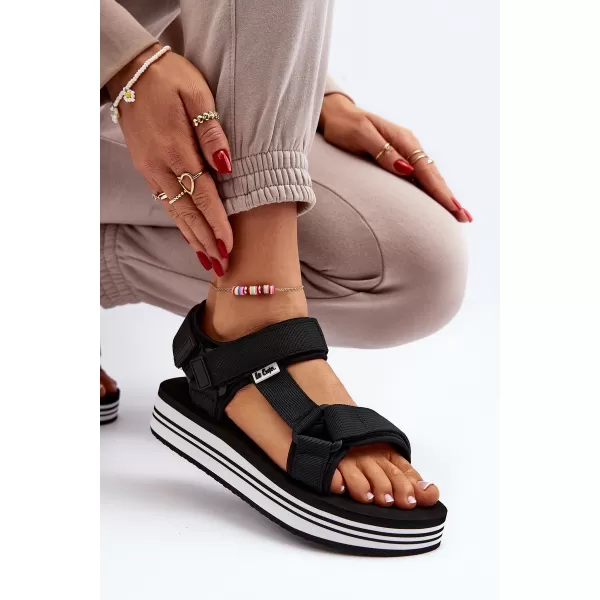  Дамски сандали LEE COOPER LCW-24-05-2753L ЧЕРНО/БЯЛО 