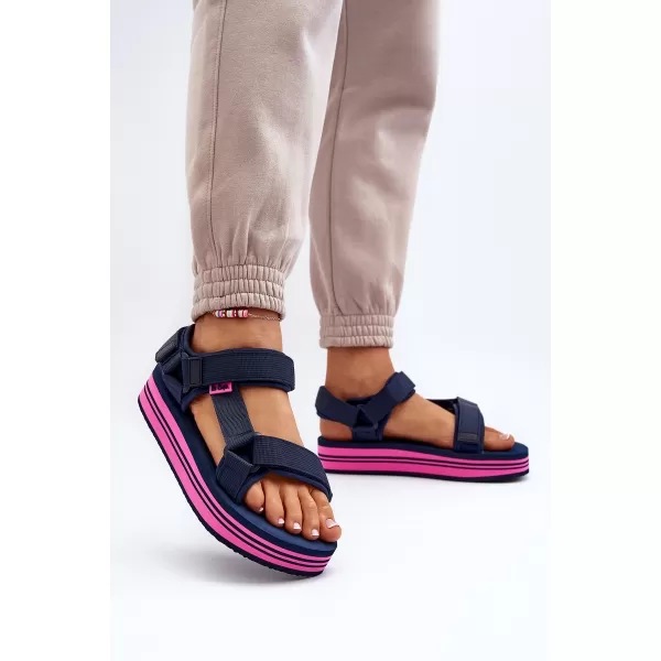  Дамски сандали LEE COOPER LCW-24-05-2753L ФЛОТ/ФУКСИЯ 