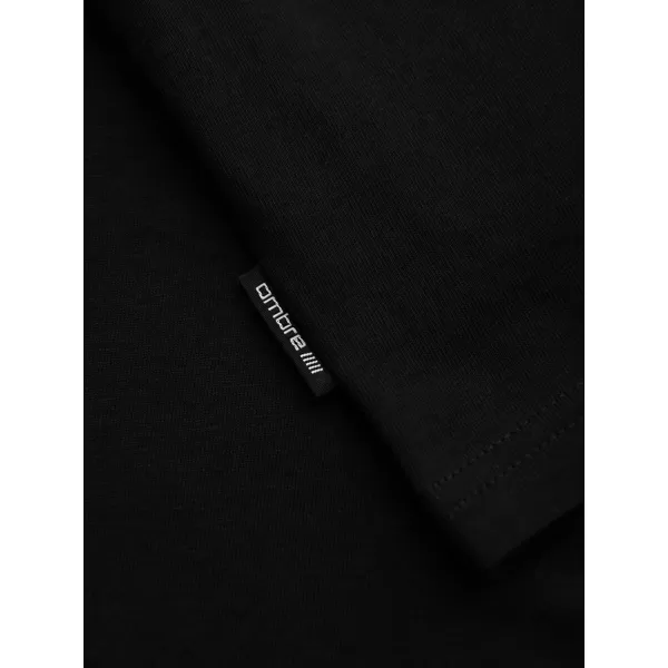  Мъжка тениска OMBRE OM-LSPT-0136 ЧЕРЕН 