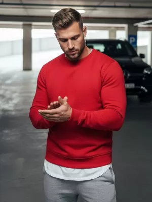 Мъжки суичър DSTREET BX3867 ЧЕРВЕНО