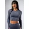 Безшевен кроп топ с дълги ръкави POWER 892 GREY Nebbia